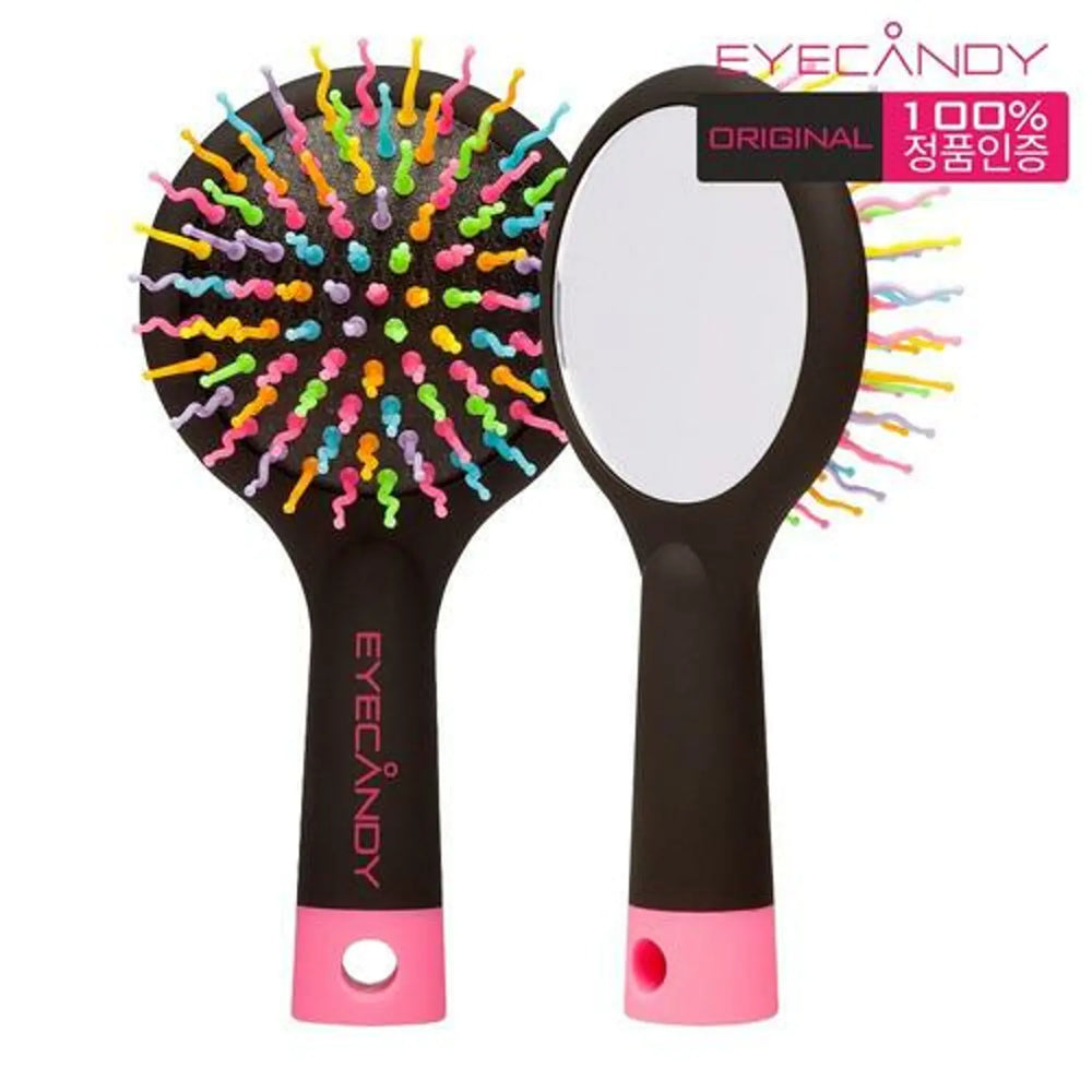 EYECANDY Brush Medium with Mirror — Black - buy hair brush online in Dubai, UAE | Beauty Orchard