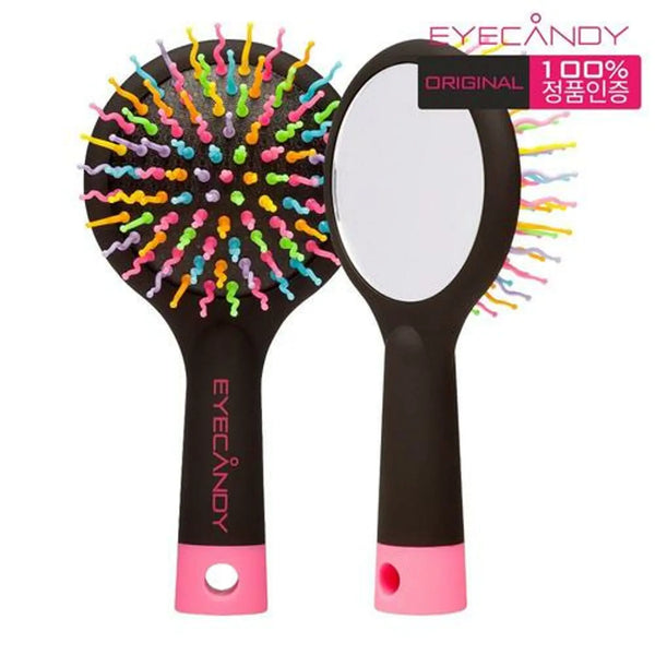 EYECANDY Brush Medium with Mirror — Black - buy hair brush online in Dubai, UAE | Beauty Orchard